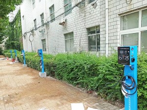郑州昌原新能源汽车7kw充电桩安装现场