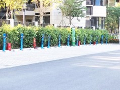 郑州昌原汽车充电桩停车场安装案例现场