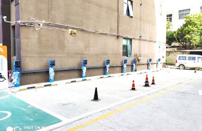 郑州昌原7kw新能源汽车交流充电桩客户安装案例现场